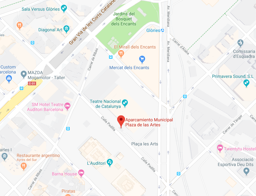 Mapa Aparcament Plaça de les Arts