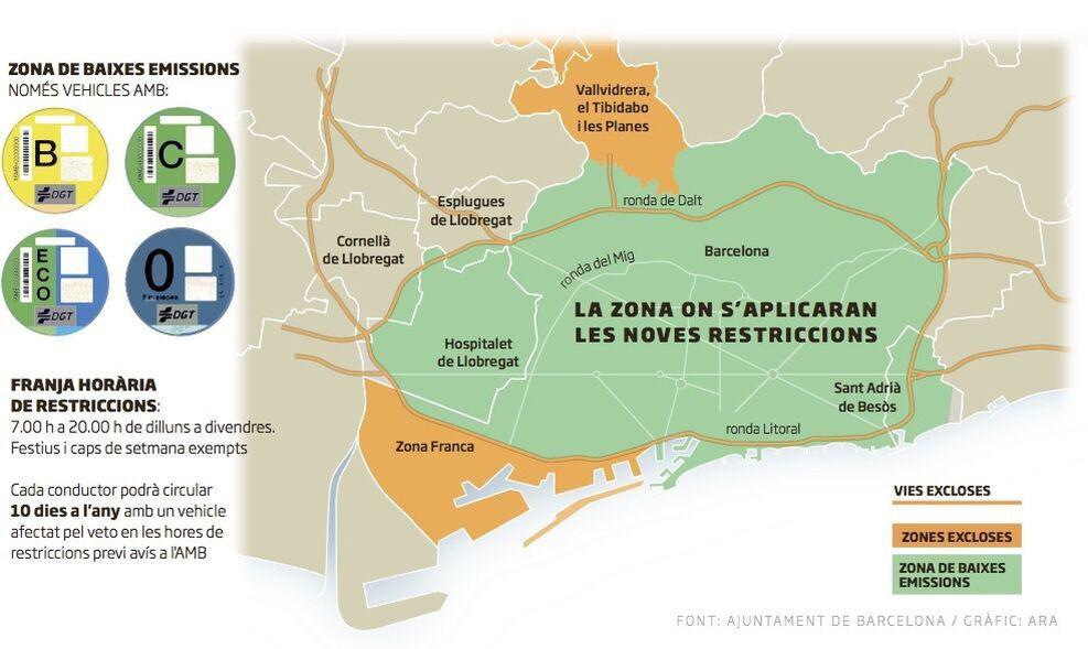 Mapa zones de baixes emissions